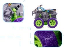 Ikonka Art.KX5661 Monster Truck apvidus transportlīdzeklis ar kvadraciklu piedziņu zaļi violets 1:36