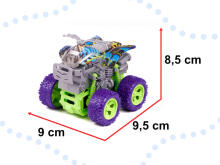 Ikonka Art.KX5661 Monster Truck visureigis su keturračiu pavara žalia-violetinė 1:36