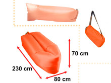 Ikonka Art.KX5567_1 Lazy BAG SOFA oro lova oranžinė 230x70cm