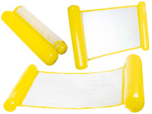 Ikonka Art.KX7957_3 Piepūšamais matracis peldēšanas krēsls dzeltens ūdens šūpuļtīkls