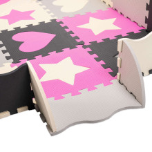 Ikonka Art.KX5420 Putplasčio kilimėlis / lovytė 36el pilka/rožinė 143cm x 143cm x 1cm