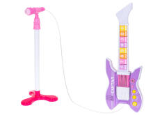 Ikonka Art.KX5468 Elektrinė roko gitara su mikrofonu violetinės spalvos