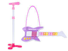 Ikonka Art.KX5468 Elektrinė roko gitara su mikrofonu violetinės spalvos