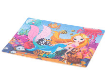 Ikonka Art.KX5364_1 Wooden jigsaw puzzle in a tin mermaid 100el