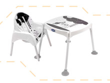 Ikonka Art.KX5317 Barošanas krēsls taburete galda krēsls 3in1 zvaigznes