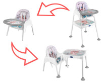 Ikonka Art.KX5317_2 Barošanas krēsls taburete taburete krēsls 3in1 zils