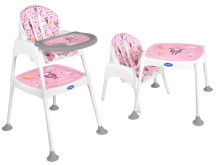 Ikonka Art.KX5317_3 Barošanas krēsls taburete taburete krēsls 3in1 rozā krāsā