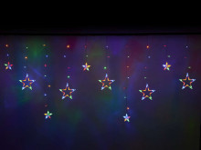 Ikonka Art.KX5248_2 LED žvaigždžių uždangos žibintai 2,5 m 138LED įvairiaspalviai