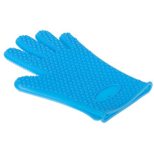 Ikonka Art.KX5214_1 Thermal silicone kitchen glove blue