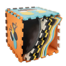 Ikonka Art.KX5210 Putu puzles paklājiņš / rotaļu komplekts bērniem 25gab krāsaini dzīvnieki 114cm x 114cm x 1cm