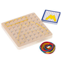 Ikonka Art.KX5177 Geoboard Geoplan medinė dėlionė, kurianti figūras su gumytėmis