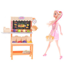 Ikonka Art.KX5150 Salesgirl doll on a shopping spree in a supermarket vegetable store