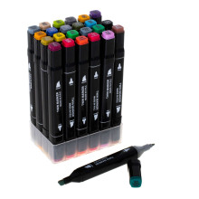 Ikonka Art.KX5123 Double-sided alcohol markers in case 24 + stand