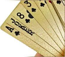 Ikonka Art.KX8984 Gold plastic playing cards in a decorative casket