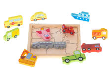 Ikonka Art.KX5313 Medinė dėlionė rungtynių formos transporto priemonės