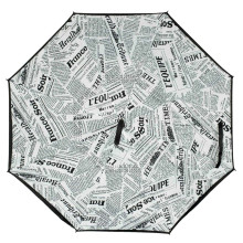 Ikonka Art.KX7788_2 Reversible folding umbrella newspaper