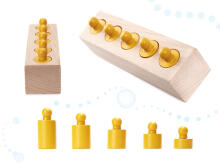 Ikonka Art.KX6290 Montessori mediniai cilindriniai svarmenys spalvingi