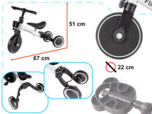 Ikonka Art.KX5377 Trike Fix Mini krosinis triratukas 3in1 su pedalais baltas