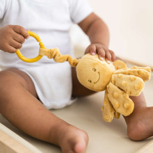 NATTOU Plush toy ochre Octopus with vibration, 15cm