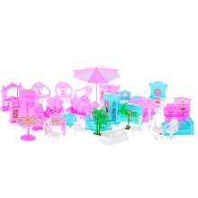 Ikonka Art.KX5140 Dolls' house villa pink DIY 4 levels furniture