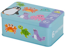 Ikonka Art.KX6016 Dėlionė skardinėje dėžutėje jūros gyvūnai 25 dėlionės