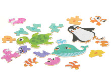 Ikonka Art.KX6016 Mīklas bundžā jūras dzīvnieki 25 puzles
