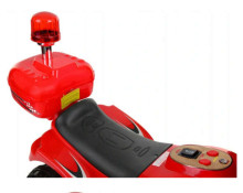 Bērnu motocikls ar sānu riteņiem, sarkans