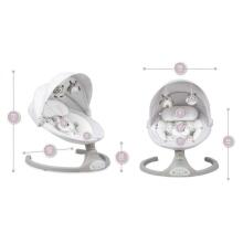 Momi Bouncer LAMI Art.BULE00023 Light Grey Stilīgs mazuļu šūpuļkrēsls ar mūziku