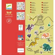 Djeco 160 lipdukų Dinosaurs Art.DJ08843