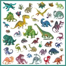 Djeco 160 lipdukų Dinosaurs Art.DJ08843