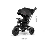 Bebe Basic Premium Air 6 in1  Art.150416 Black  Vaikiškas triratis su rankena ir stogeliu