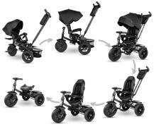 Bebe Basic Premium Air 6 in1  Art.150416 Black  Vaikiškas triratis su rankena ir stogeliu