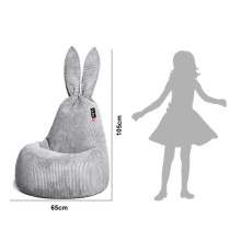 Qubo™ Mommy Rabbit Silver POP FIT пуф (кресло-мешок)