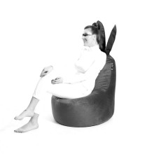 Qubo™ Mommy Rabbit Black Ears Aqua POP FIT пуф (кресло-мешок)