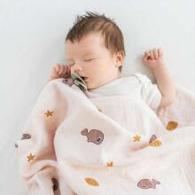 Done by Deer muslin blanket 100x100 cm, Sea friends Powder