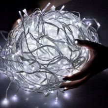 Garland - icicles - 300 LEDs, white