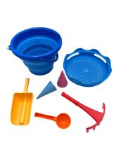 COMPACTOYS Kibirėlis su smėlio žaislais, mėlynas