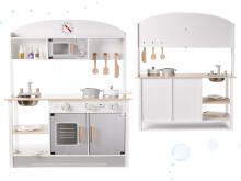 Ikonka Art.KX6287 Vaikiška medinė virtuvė MDF MODERN CLASSIC+ priedai