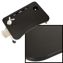 Ikonka Art.KX5185_1 USB sulankstomas nešiojamojo kompiuterio staliukas prie lovos juodas