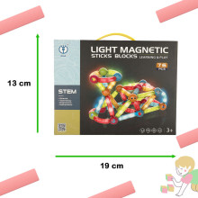 Ikonka Art.KX4771_1 Luminous magnetic blocks for small children 76 elements
