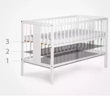 La Bebe™ Kids Wood Cot Tomi 20 Art.152176 White Vaikiška medinė lovelė 120x60 cm