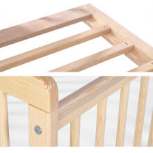 La Bebe™ Kids Wood Cot Tomi 20 Art.152181 Natural Vaikiška medinė lovelė 120x60 cm