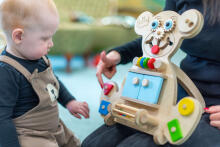 Beloved Boards Art.BBO002 Pink Wooden board for the development of motor skills Bear