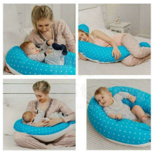 La Bebe™ Moon Maternity Pillow Art.152343 Beige Dots Liels spilvens grūtniecēm ar memory foam (īpaši mīksts un kluss pildījums, kas pielagojas ķermenim) 195cm