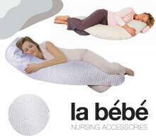 La Bebe™ Moon Maternity Pillow Art.152367 White Dots Большая подушка для беременных с наполнителем из синтепона (синтепух,особенно мягкий, 195 cm