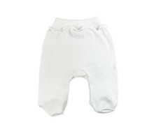 La Bebe™ NO Baby Pants Art. 9-04-30 White Zīdaiņu bikses ar plato jostu un pēdiņam no kokvilnas