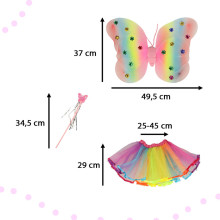 Ikonka Art.KX4591 Butterfly costume wings rainbow fairy