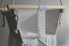 HandicraftBee Art.153319 High-quality adjustable knitted swing for babies in dark gray (made in Latvia)