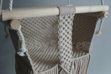 HandicraftBee Art.153320 High-quality adjustable knitted swing for babies in gray (made in Latvia)