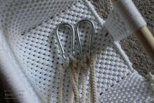 HandicraftBee Art.153321 High-quality adjustable knitted swing for babies in gray (made in Latvia)